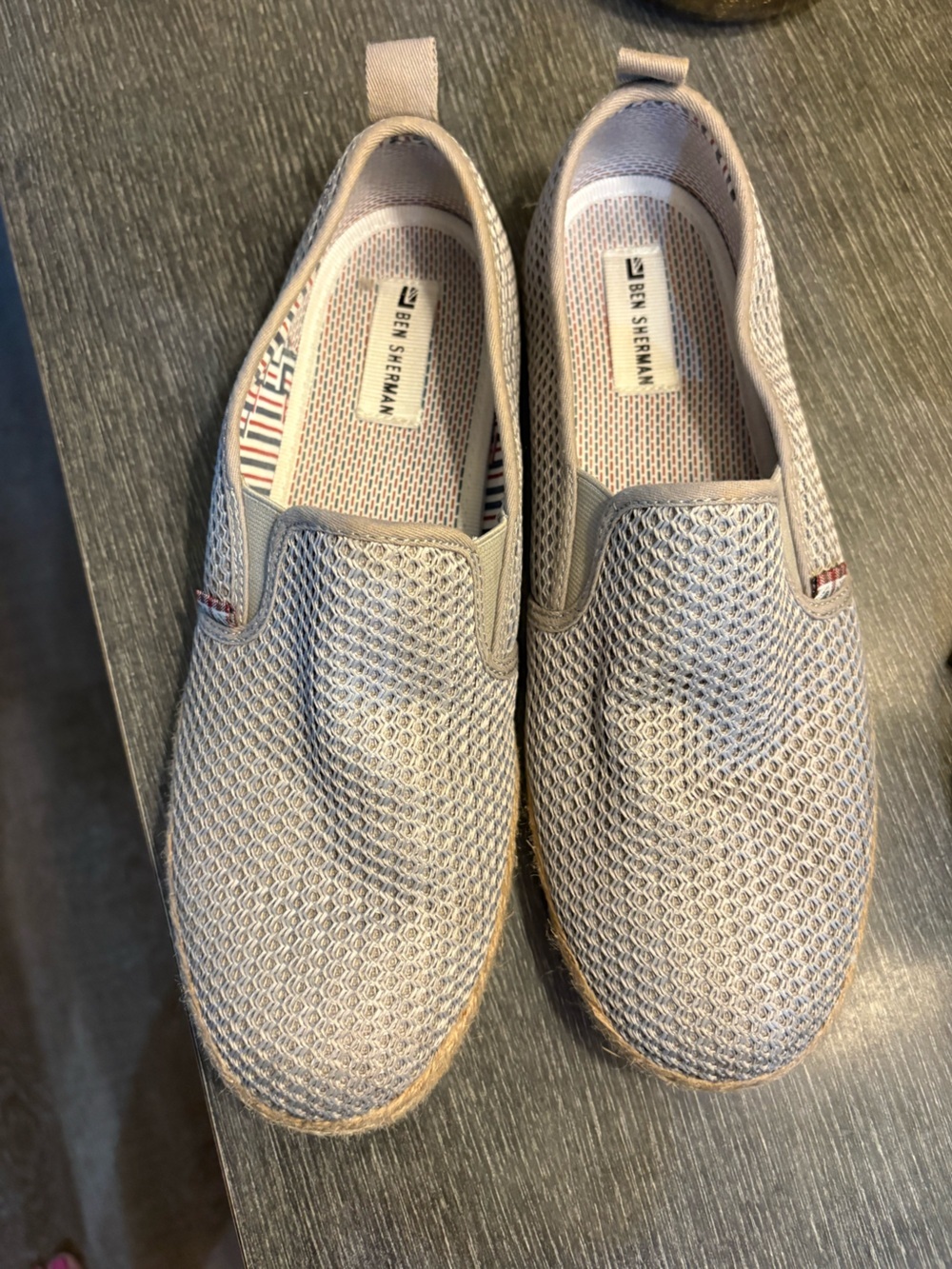 Ben Sherman Jensen natural slip on shoes gray. Size 9 men’s. Woven sole
